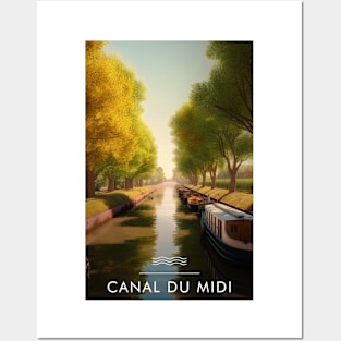 Affiche Canal du midi - France - illustration Posters and Art